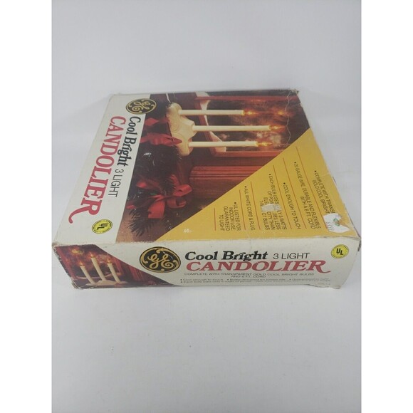 VTG GE Candolier Christmas Candle Sticks General Electric 3 Light Cool Bright - Picture 13 of 16